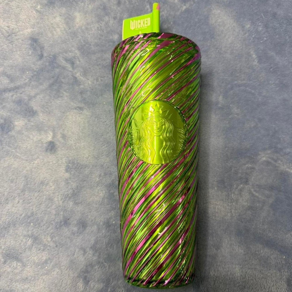 Starbucks Wicked Pink & Green Swirl Tumbler (24 oz.) with Straw